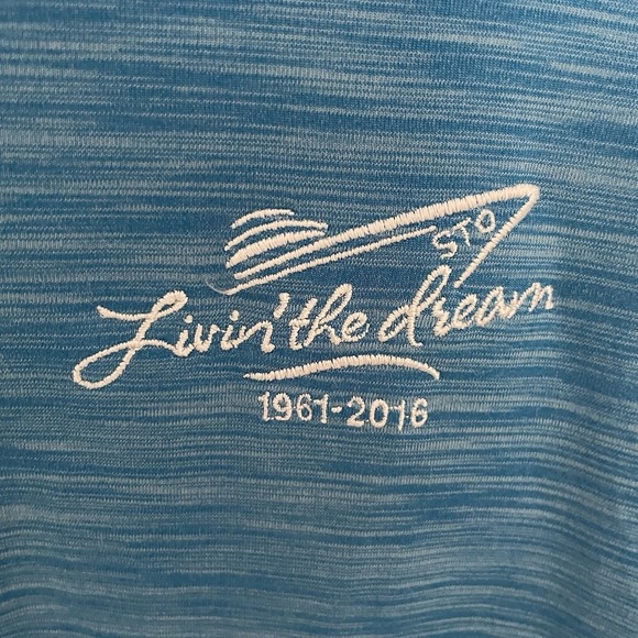 FootJoy Athletic Fit Blue Polo Mens Large L Short Sleeve Livin The Dream - Picture 3 of 7